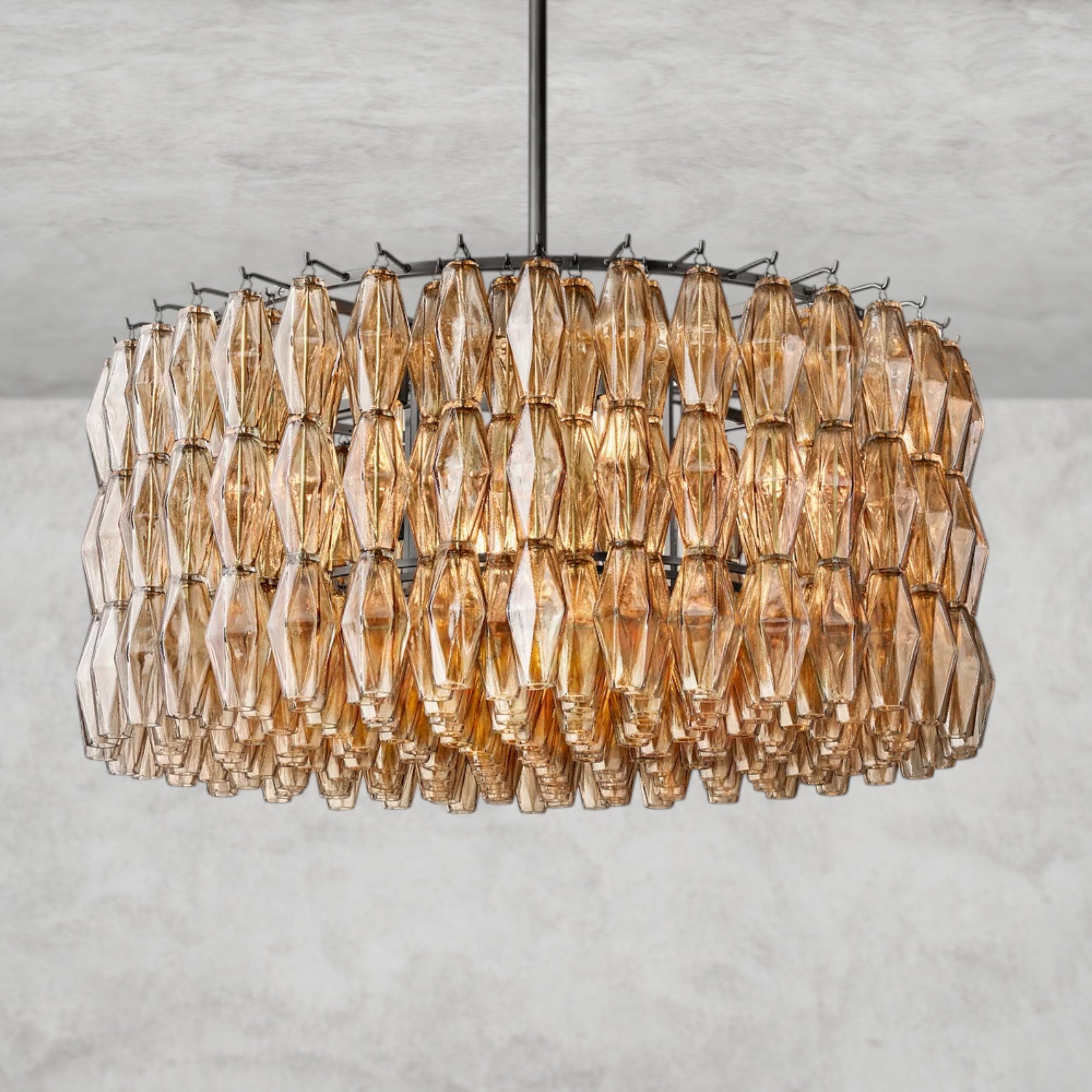 CHIARA CLEAR/ SMOKE GLASS ROUND CHANDELIER 37", 47", 62"